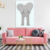 Toile éléphant et oiseau (Insitu(Salon))
