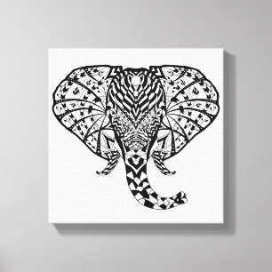 Toile Éléphant ethnique 6 de motif