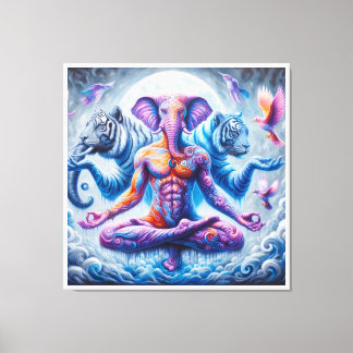 Toile Eléphant homme spirituel