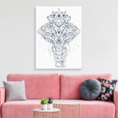 Toile Eléphant inspiré (Insitu(Salon))