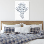 Toile Eléphant inspiré (Insitu(Chambre))