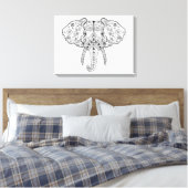 Toile Eléphant inspiré Zentangle (Insitu(Chambre))