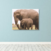 Toile Eléphant maman et bébé (Insitu (Plancher de Bois))