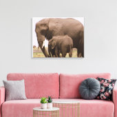 Toile Eléphant maman et bébé (Insitu(Salon))