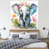 Toile Eléphant mignon (Insitu(Chambre))