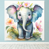 Toile Eléphant mignon (Insitu (Plancher de Bois))
