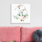 Toile Éléphant mignon avec florales bohèmes pour la cham (Insitu(Salon))