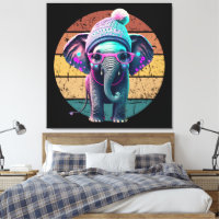 Eléphant mignon bébé avec Beanie et lunettes roses