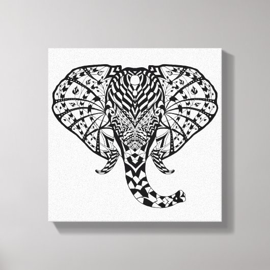 Toile Eléphant Motif ethnique 6 (Recto)