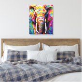 Toile éléphant peint de couleurs vives (Insitu(Chambre))