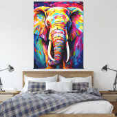 Toile éléphant peint de couleurs vives (Insitu(Chambre))