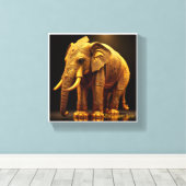 Toile Éléphant Royal Doré (Insitu (Plancher de Bois))