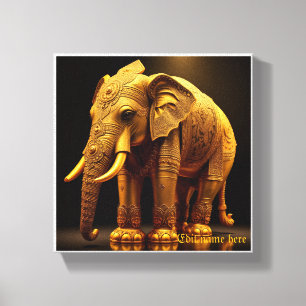Toile Éléphant Royal Doré