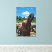 Toile Éléphant Sri Lanka (Insitu (Plancher de Bois))