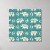 Toile Elephant Teal Caravan Pattern (Recto)
