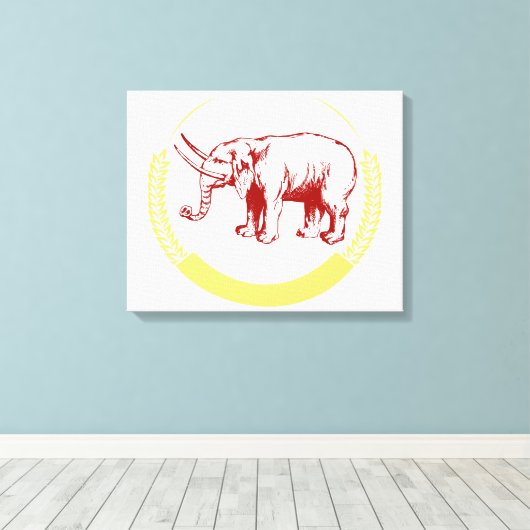 Toile Eléphant vintage (Insitu (Plancher de Bois))