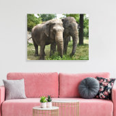 Toile Eléphants asiatiques côte à côte (Insitu(Salon))