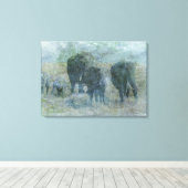 Toile Eléphants de Chalk (Insitu (Plancher de Bois))