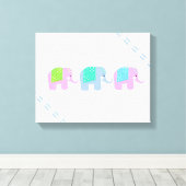 Toile Éléphants Indiens Fantaisistes (Insitu (Plancher de Bois))