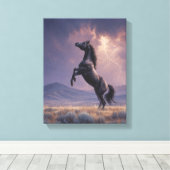 Toile Élevage Cheval Noir Orage Art (Insitu (Plancher de Bois))
