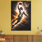 Toile Élévation Implacable – Dunk Puissant de Basket (Insitu(Salon))