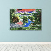 TOILE ELGIN ILLINOIS LORDS PARK PAVILION 1920'S ART VIEW (Insitu (Plancher de Bois))