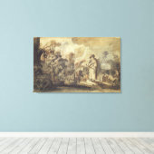 Toile Eliezer et Rebecca au puits (Insitu (Plancher de Bois))