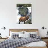Toile Elk & Black Bears Wildlife Art Wall Imprimer (Insitu(Chambre))
