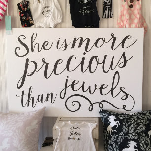 Toile Elle est plus précieuse que les bijoux