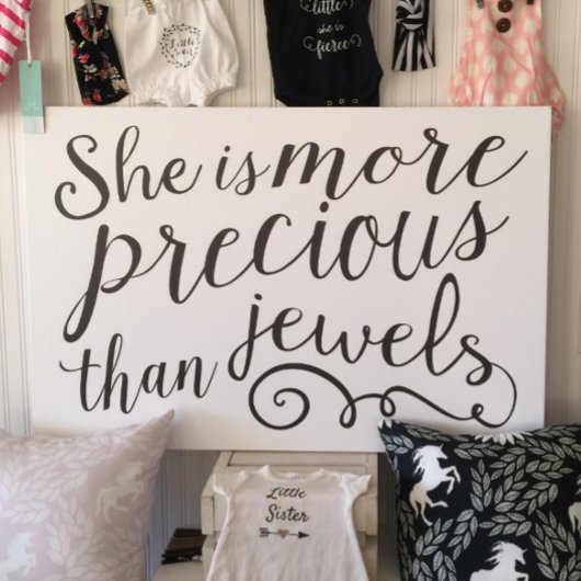 Toile Elle est plus précieuse que les bijoux