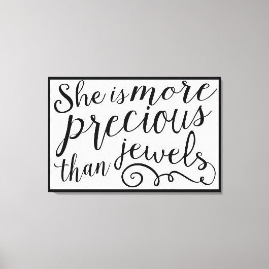 Toile Elle est plus précieuse que les bijoux frontière n (Recto)