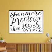 Toile Elle est plus précieuse que les bijoux frontière n (Insitu(Salon))