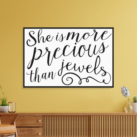 Toile Elle est plus précieuse que les bijoux frontière n (Insitu(Salon))