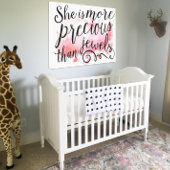 Toile Elle est plus précieuse que les bijoux rose Abstra