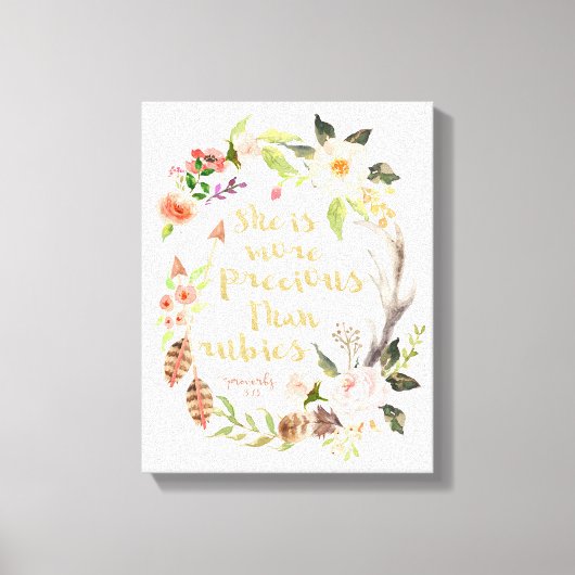 Toile Elle est plus Précieuse que Rubies Wall Art (Recto)