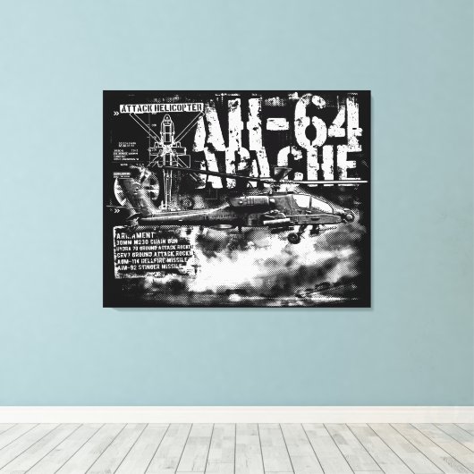 Toile Emballée AH-64 Apache (Insitu (Plancher de Bois))