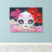 Toile emballée Amelia Calavera Sugar Skull (Insitu (Plancher de Bois))