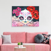 Toile emballée Amelia Calavera Sugar Skull (Insitu(Salon))