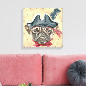 Toile emballée Blackface le Pug Pirate (Insitu(Salon))