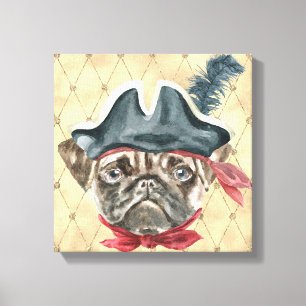 Toile emballée Blackface le Pug Pirate