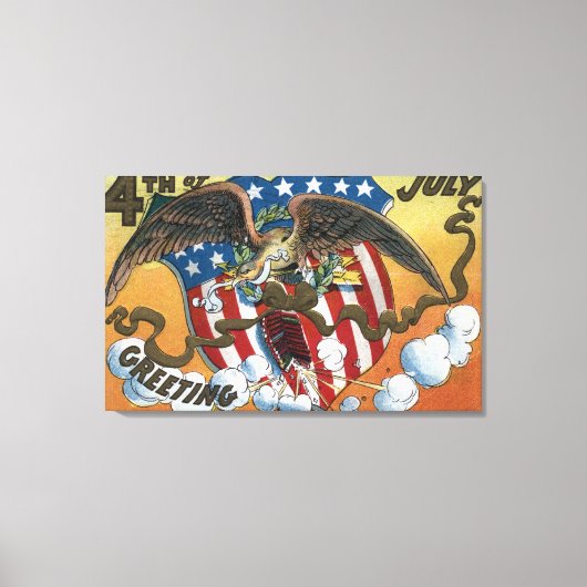 Toile Emblème d'aigle tenant des feux d'artifice, Boucli (Recto)