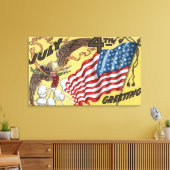 Toile Emblème d'aigle tenant des feux d'artifice, Drapea (Insitu(Salon))