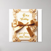 Toile "Embossed Floral Wedding Invitation Satin Bow  (Recto)