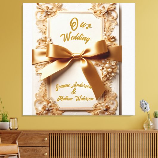 Toile "Embossed Floral Wedding Invitation Satin Bow  (Insitu(Salon))