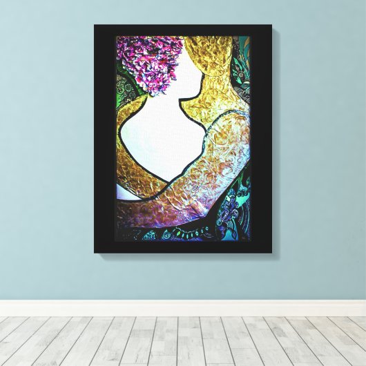 Toile Embrasser l'oeuvre de couple interracial étreindre (Insitu (Plancher de Bois))