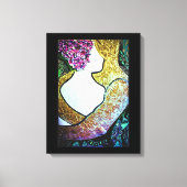 Toile Embrasser l'oeuvre de couple interracial étreindre (Recto)