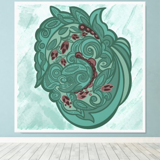 Toile Emerald Blossoms (Insitu (Plancher de Bois))