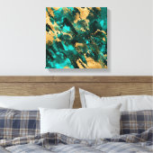Toile Emerald Green et Gold abstrait (Insitu(Chambre))