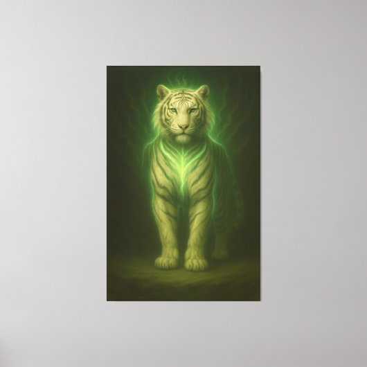Toile Emerald Spirit White Tiger – Forest Aura Divine Fa (Recto)