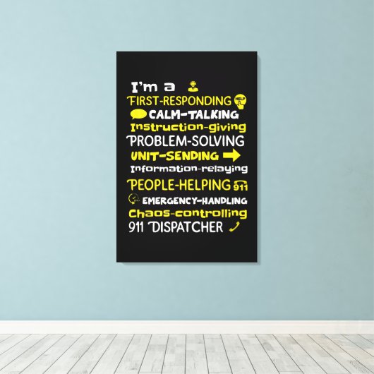 Toile Emergency Dispatcher - Thin Yellow Line Dispatcher (Insitu (Plancher de Bois))